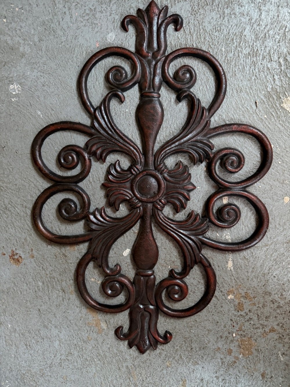 Ornate Scroll Wall Plaque or a fence in Dark Bronze Finish definitely beat art